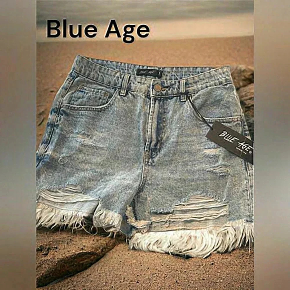 Blue Age Denim Shorts - Picture 2 of 6